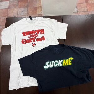 Two size large tee shirts